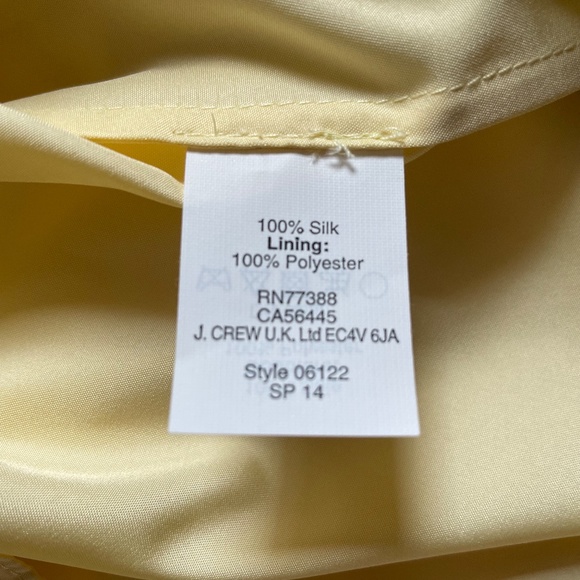 J. Crew Yellow Silk Chiffon Dress Size 4 - Picture 6 of 6